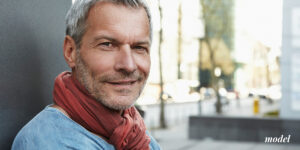 Mature Male Model in Red Scarf